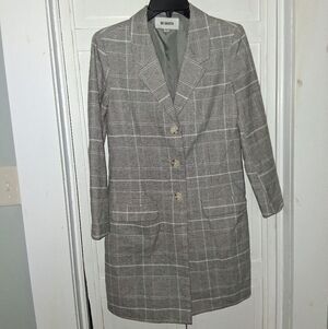 BB Dakota Steve Madden Plaid Longline Blazer Jacket